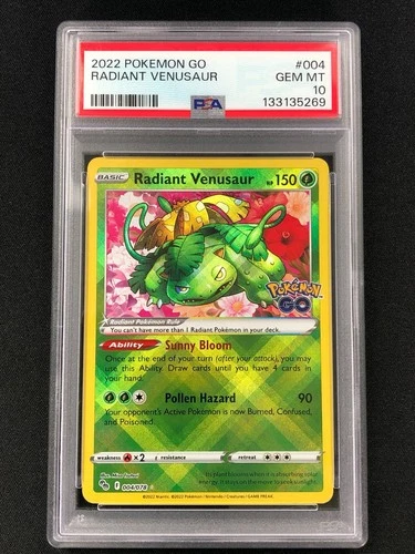 Pokemon 2022 Radiant Venusaur 004/078 PSA 10