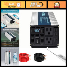 1000W Pure Sine Wave Inverter 12V DC to 120V AC, LED Display, Remote, Off-Grid P