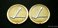 1956 Lincoln Roof Quarter Pillar Gold Medallion Pair
