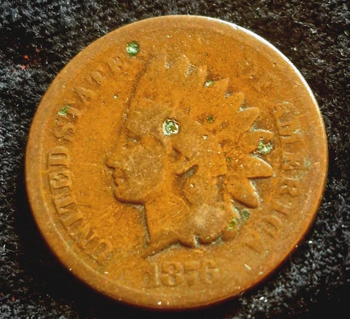 1876 BN Indian Head Cent G-VG Features Better Collectable Date Enviro Damage 2