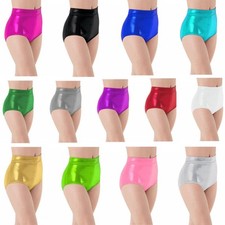 Women's Shorts Shiny Underpants Sports Lycra Tight Dance Girls Performance Waist