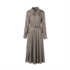 Gucci 26 years Silk Dress 40 Ladies' Beige  813259 GG silk twill robes Total han