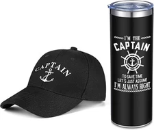 Handepo Boating Accessories Gifts for Men Boat Captain Cap I'm Black 