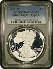 2021-W Proof $1 Type 2 American Silver Eagle PCGS PR69DCAM West point C52