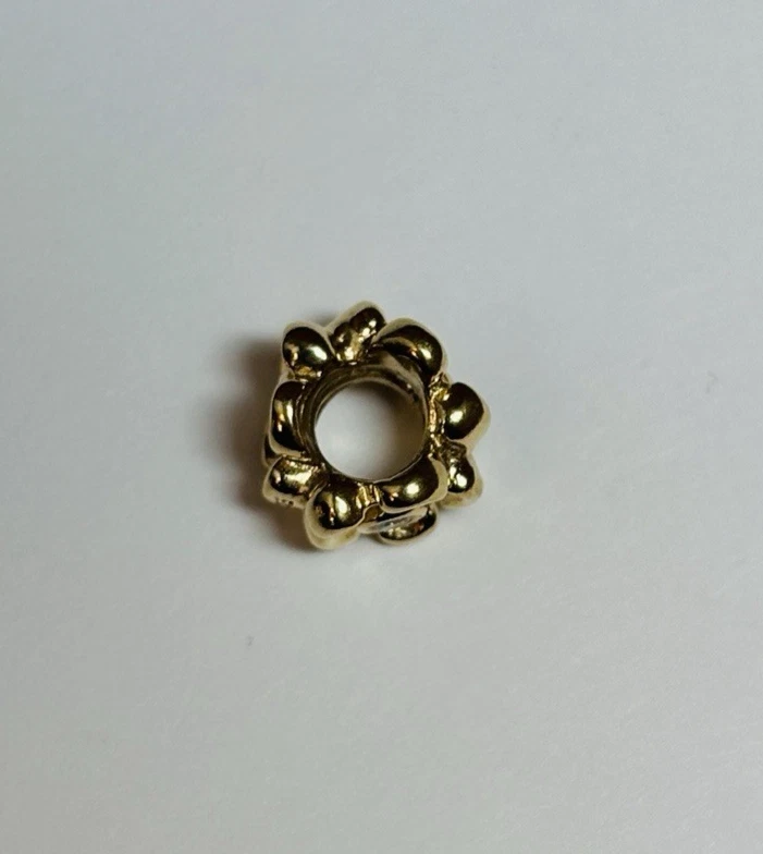 Pandora 14k Yellow Gold Flower with Diamond Bead Charm 750271D - Image 4 of 4