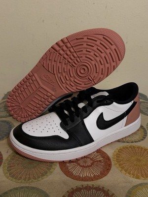 Air Jordan 1 LOW G Men's White/Black-Rust Pink  DD9315 106 Size 8.5