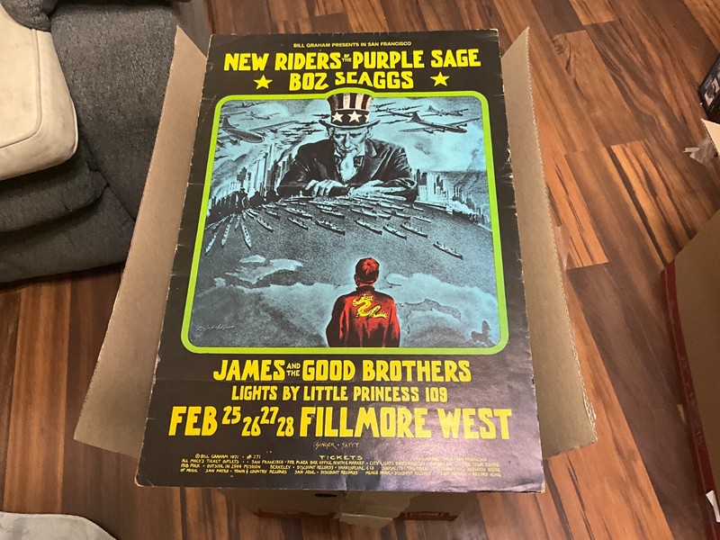 Original Fillmore West Handbill New Riders Purple Sage Boz Scaggs #V poster