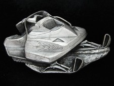 OH07139 NOS VINTAGE 1978 CUT-OUT  SNOWMOBILE  PEWTER BERGAMOT BELT BUCKLE