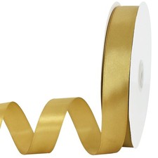 7/8 Inch x 100 Yards Gold Satin Ribbon Solid Fabric Gift Wrap Bouquet Decor