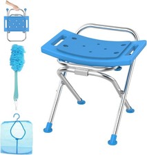 Folding Shower Chair Seat, 17.5" Stainless Steel Small Shower Chair for inside S