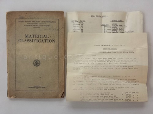 1919 antique RAILROAD ADMIN MATERIAL CLASSIFICATION MANUAL harold bucher ch hall