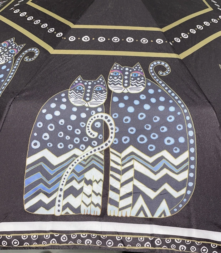 NUEVO CON ETIQUETAS Laurel Burch Lunares Gato Paraguas Rainy Day Companion 41" Foto 3 de 4