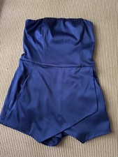 Express Woman's Size 8 Navy Shorts Dress Strapless Satin Lined Boning