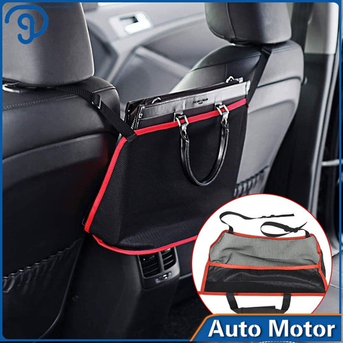 Bolso Organizador Cuero PU + Nylon Grueso para Universal Negro + Rojo Alambre Asiento de Coche Respaldo - Imagen 2 de 11