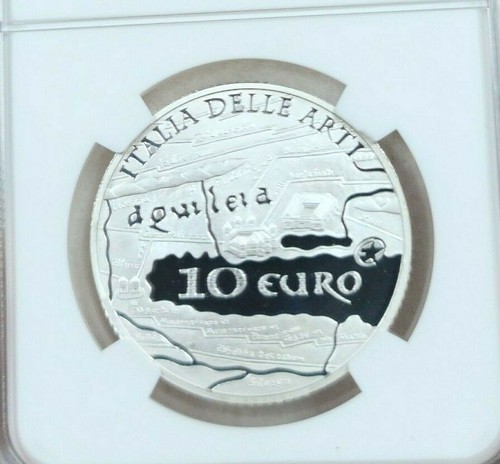 2010 ITALY SILVER 10 EURO AQUILEE BASILICA NGC PF 69 ULTRA CAMEO TOP POP BEAUTY - Picture 2 of 4