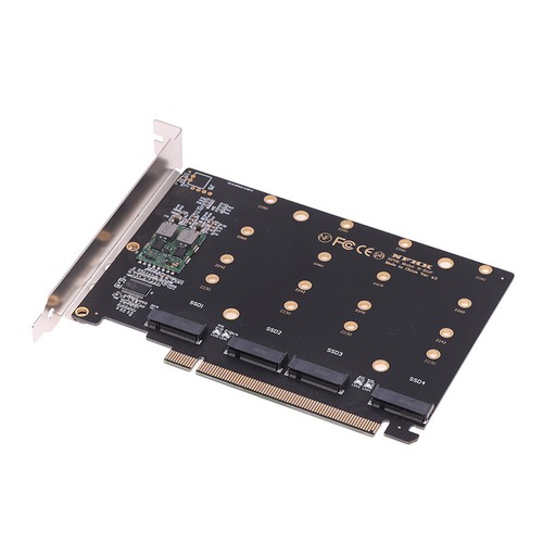 4 Port M.2 NVMe SSD to PCIE X16M Key Hard Drive Converter Reader Expansion Card_ - Photo 2/11