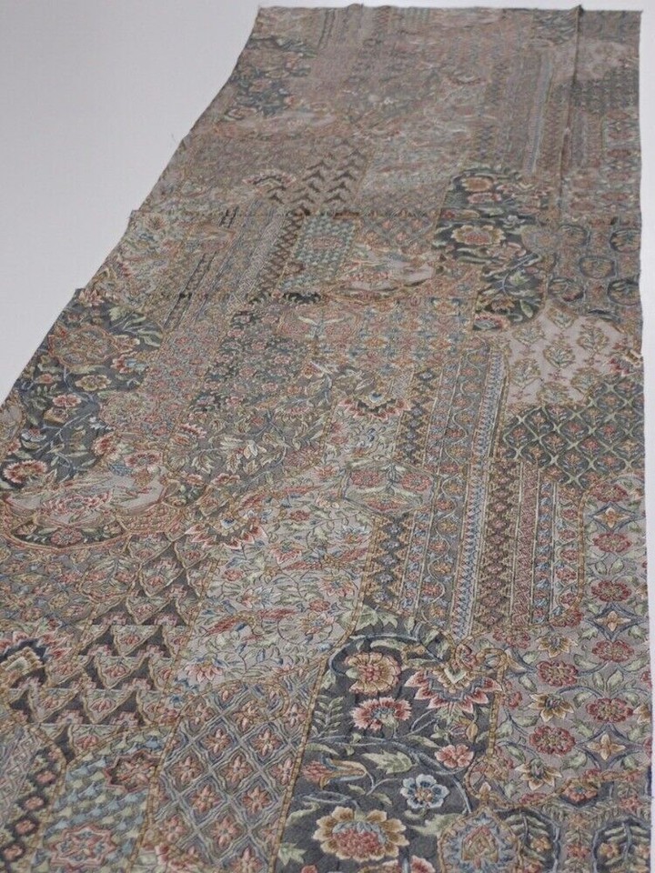 2U05z100 Japanese Kimono Crepe Silk FABRIC Flowers Gray 70.1x14.8 eBay