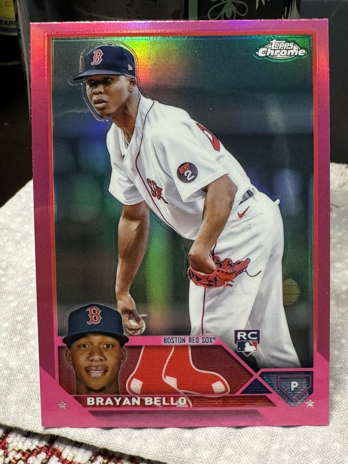 2023 Topps Chrome Pink Refractor Brayan Bello #57 Rookie RC Boston Red Sox P