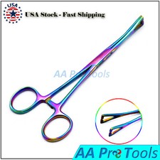 New Body Piercing 6" Self-Locking Pennington Clamps Slotted Multi-Titanium Color