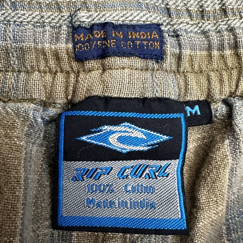Vintage Mens Rip Curl Shorts Sz M Elastic Waist Brown Check Cotton 90s Z3 - Picture 6 of 8