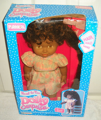 11202 NIB Vintage Playskool Head to Toe Dolly Surprise African