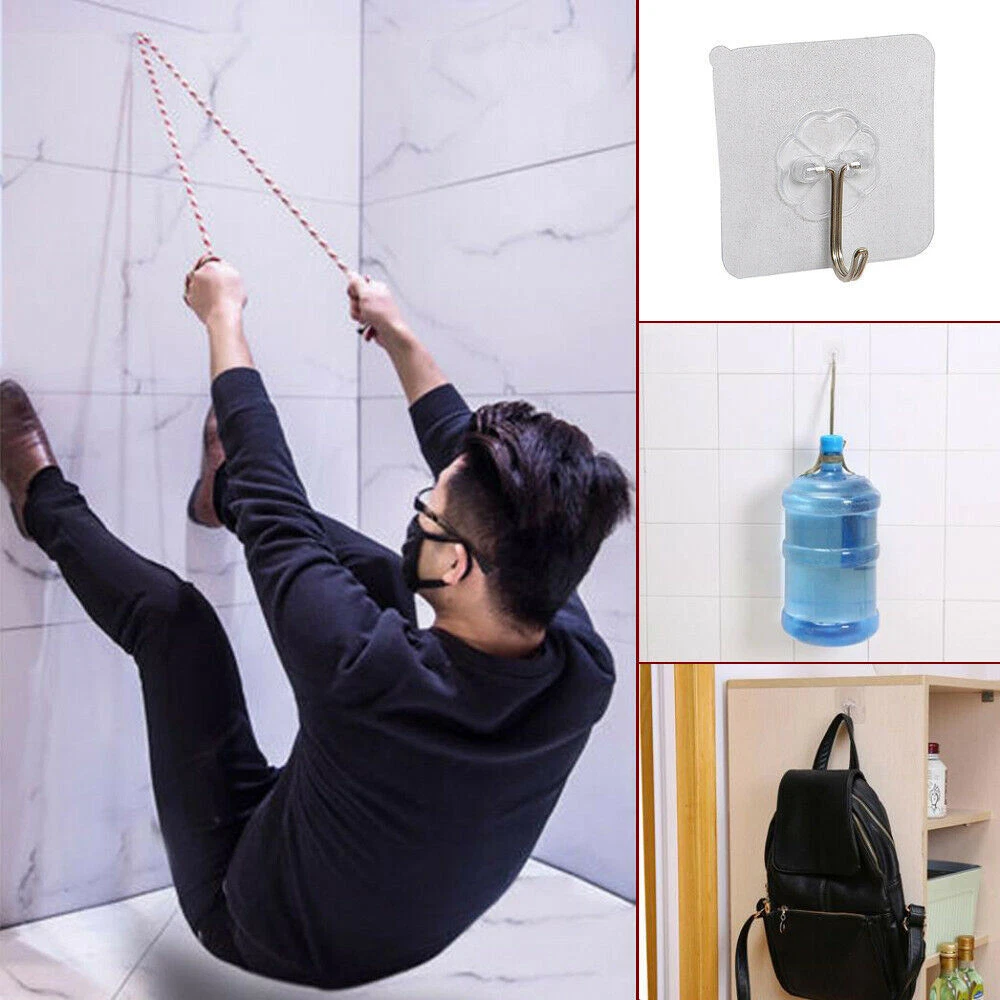 5/10/20pcs Self Adhesive Hooks ULTRA STRONG Wall Hook Bathroom Kitchen  Hanger