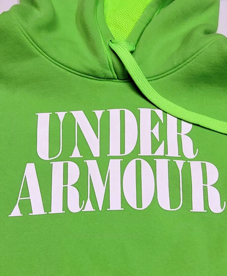 VETEMENTS Felpa con cappuccio Under Armour All Season Gear Spell Out verde lime donna media