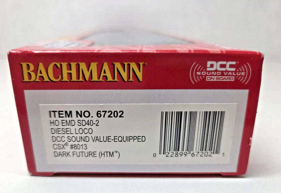 HO Scale Bachmann 67202 Sd40-2 Diesel Locomotive CSX #8013 DCC Sound Equipped - Image 4 of 4