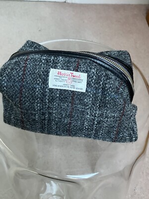 Harris Tweed Grey Tweed Wash Travel Toiletry bag From John