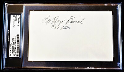 織田廣喜/PARISIENNES、Boulogne,希少サイン入 Lorenzo Daniel Signed 3x5 inch Index Card Track and Field Sprinter