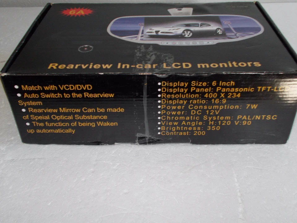 Rearview Mirror In-Car LCD 6 inch Monitors RVM-600W NEW - Image 4 of 4