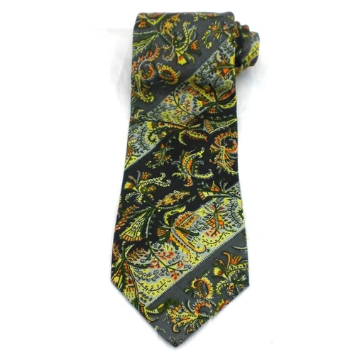 Liberty of London Diagonal Stripe Fantasy Floral 100% Silk Neck Tie England NEW