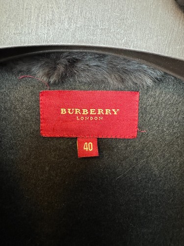 Burberry London nova check belted coat real fur vintage - Picture 8 of 15