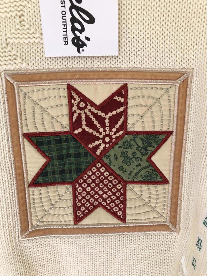 NUEVO CON ETIQUETAS Cabela’s Navidad Suéter Mujer XL Acolchado Diseño Marfil Texturizado De Colección Foto 4 de 4