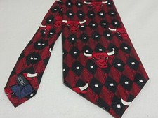 Why Knot Chicago Bulls 100% Silk Fandemonium Made In USA Tie