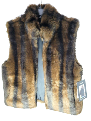 NWT COACO NEW YORK FAUX MINK FUR VEST JACKET REVERSABLE SIZE