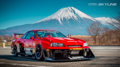 Fugu G 1/24 Trans Kit LBW Nissan Skyline GT-R R34 Silhouette Body Parts 10860