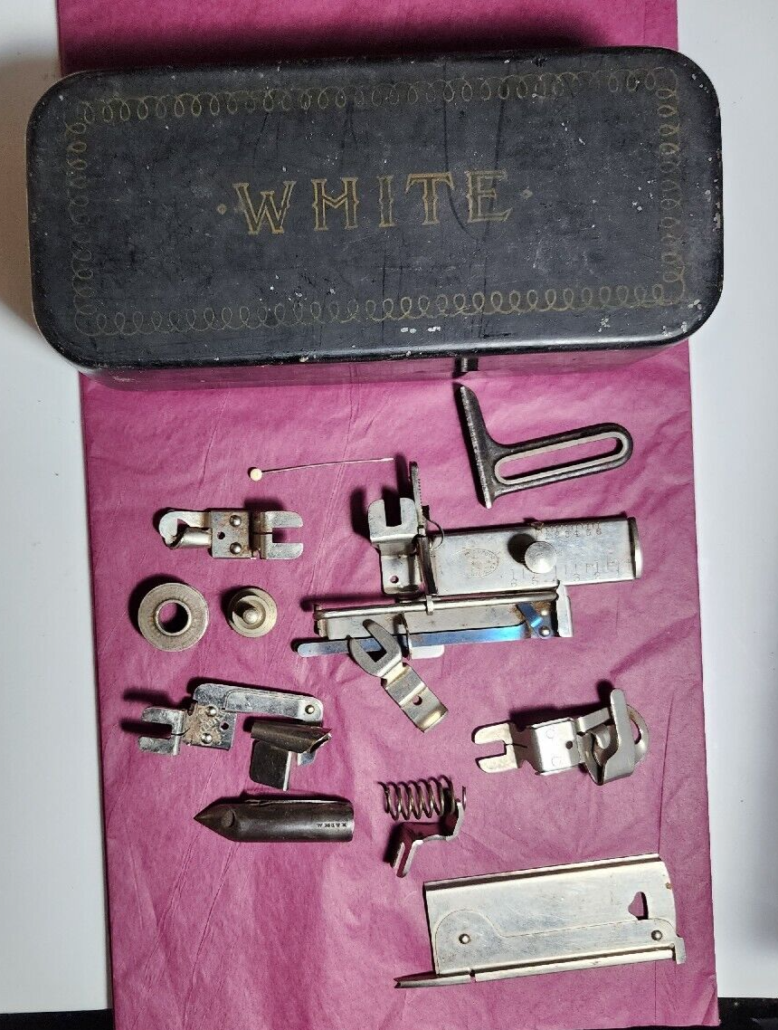 Vintage Sewing Machine Parts Plus Boxes Lot of 3 2 Singer & 1 White