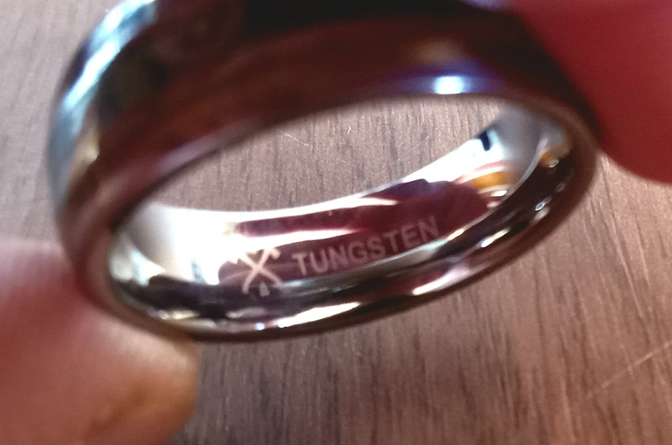 Anillo Manly Bands The Angler para hombre abulón/tungsteno 8 mm talla 12 Foto 3 de 4