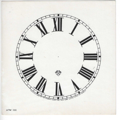 Vintage Ansonia Roman  Numeral 5 Inch  Cardstock Clock Dial Face ATM500  BN56