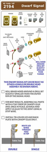 HO Scale Single or Double Dwarf Signal(type SA)(LED Light sold separately)(2194) - Picture 3 of 4