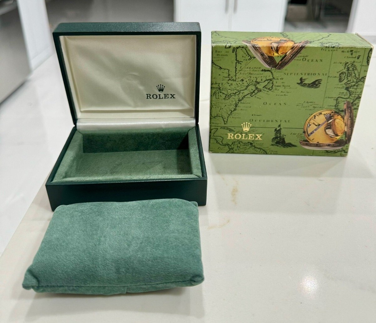 100% Genuine Vintage Rolex Datejust Green Box Booklet Tag SET 80