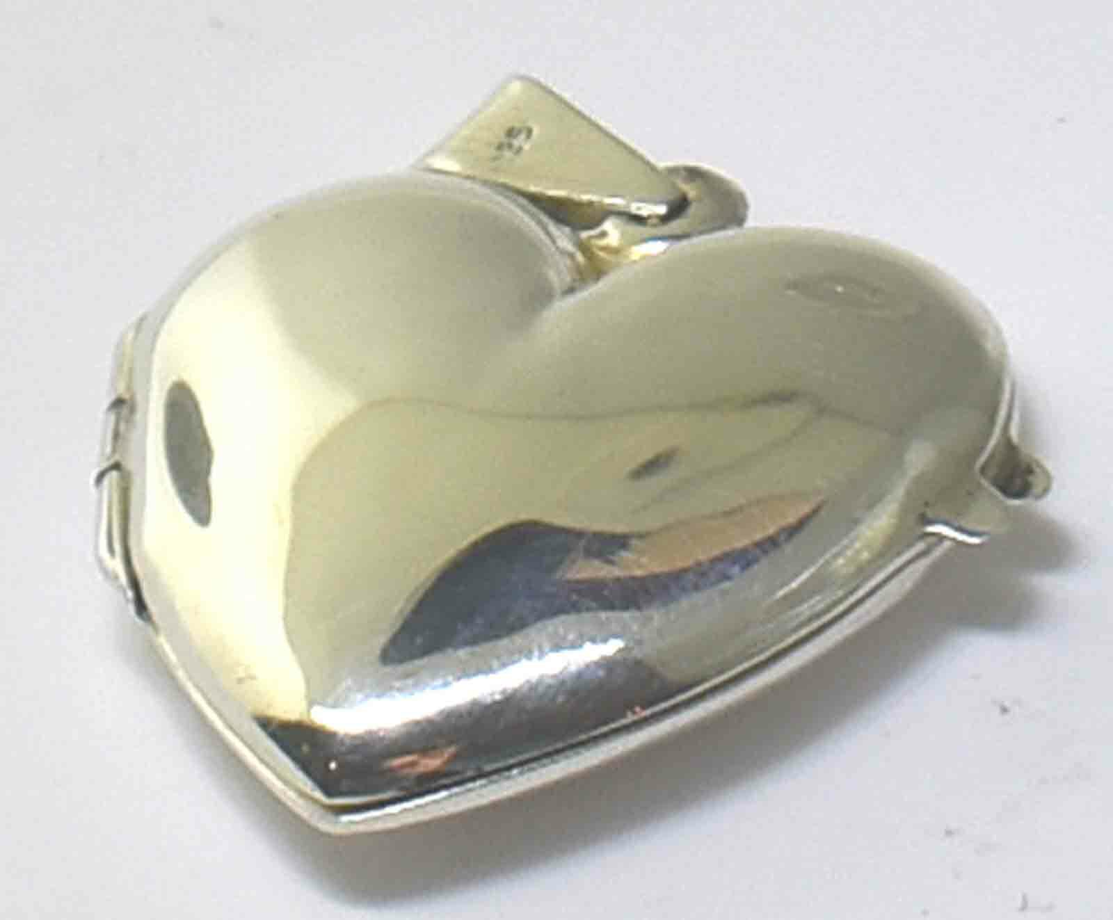 "STERLING SILVER - HEART LOCKET \"BEST MOTHER IN THE WORLD\" PENDANT CHARM"