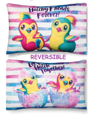 HATCHIMALS CHICKS EGGS PILLOWCASE 20x30 REVERSIBLE Together Friends Forever PINK