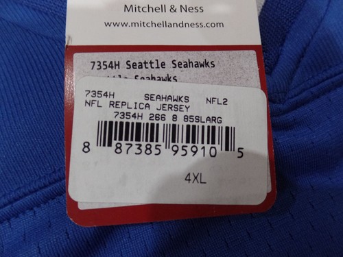 Steve Largent Seattle Seahawks Mitchell Ness 7354A Jersey new tags Blue 60 4XL - Picture 6 of 9