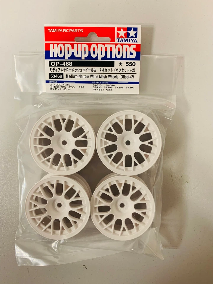 TAMIYA RC 4x Jantes 24mm (Offset +2) Type BBS Blanche 1/10 53468 0425