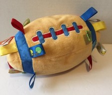 10" TAGGIES TOUCHDOWN FOOTBALL BELL RATTLE INFANT BABY TOY SOFT VELOUR MARY MEYE