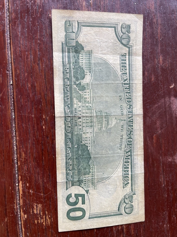 ONE FIFTY DOLLARS BILL 1996 ( D209 ) OF AMERICA TITLE (AB16387943F) VERY GOOD - Image 2 of 4