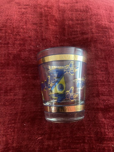 Vintage Shot Glass National Museum Naval Aviation Pensacola Florida Blue Angels - Picture 3 of 3