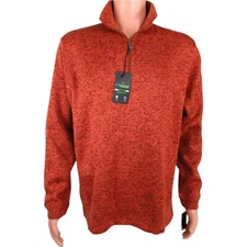 Haggar in Motion Mens Sweater M Rusted Orange Stretch Pullover 337301 NEW